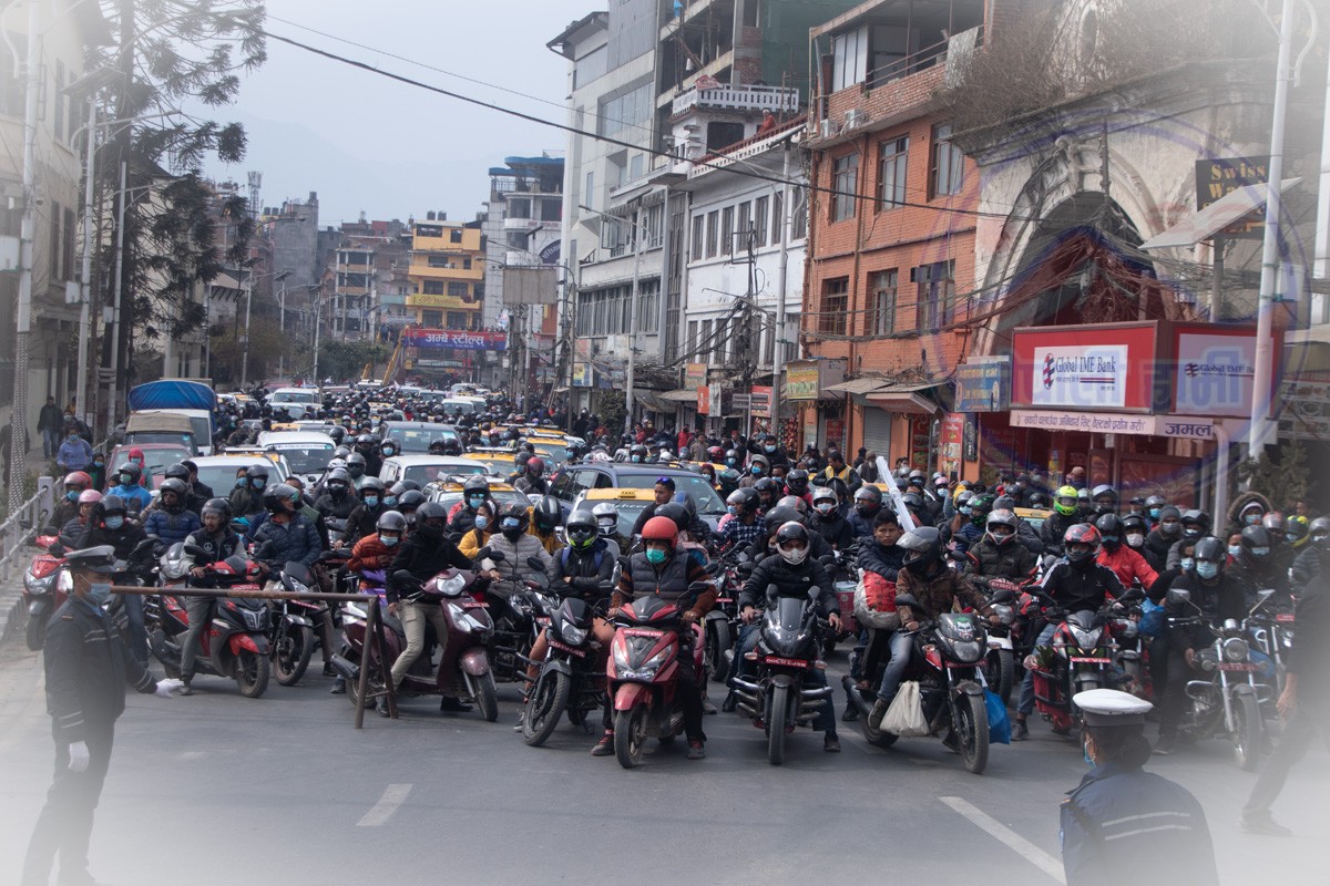 प्रचण्ड–नेपाल समूहको शक्ति प्रदर्शनले राजधानीमा ट्राफिक व्यवस्थापन अस्तव्यस्त