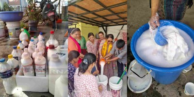 ललितपुरमा पिताम्बरी झोल र फिनाइल उत्पादन तालिम संचालन